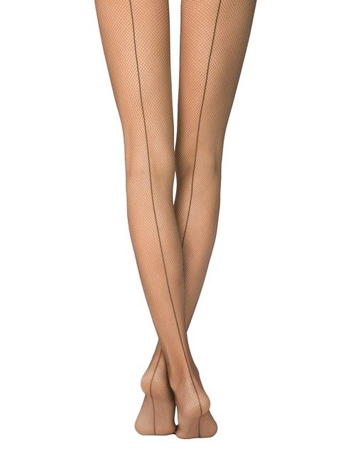 Колготки с имитацией шва сзади и эффектом мелкой сетки LINEA Lycra®