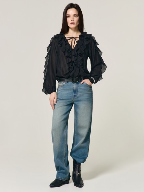 Блуза из полупрозрачной ткани с воланами LBL 3523 - купить в интернет-магазине Conte