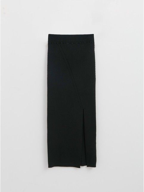 Юбка с разрезом в эластичном переплетении ластик LDK 2320