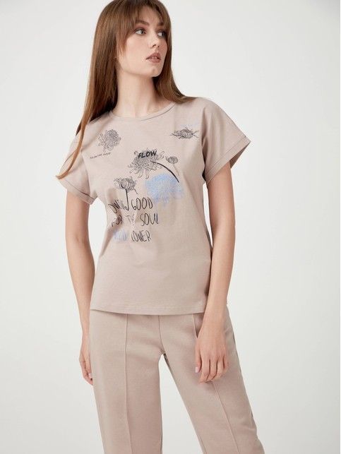 Футболка с манжетами «Wild flower» LD 1753