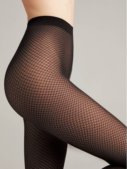 Колготки женские с ажурным рисунком MANIA Lycra® неро цвета