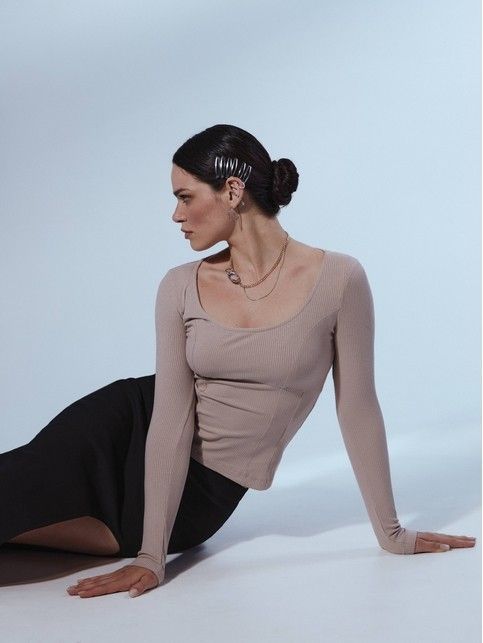 Джемпер из вискозы с имитацией корсета LD 1868