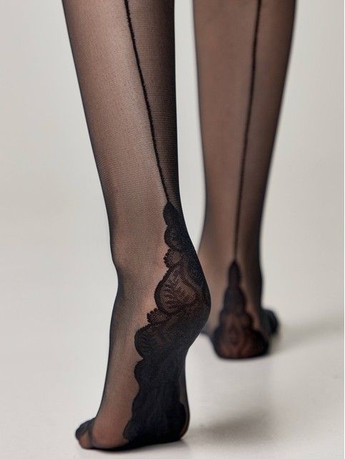 Колготки женские с имитацией шва сзади STELLA Lycra® неро цвета