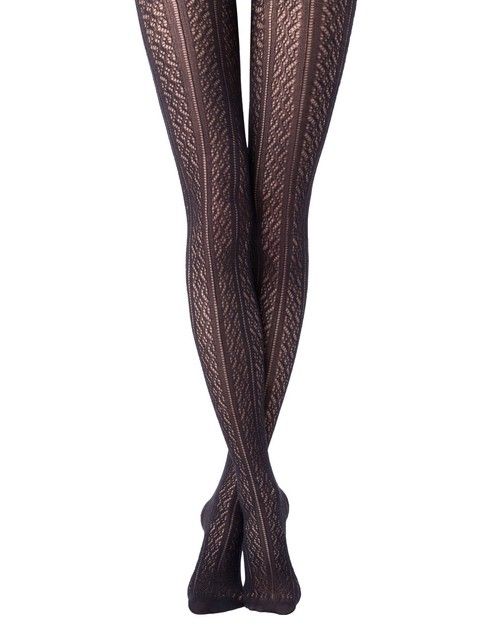 Ажурные колготки женские из шерсти STYLE цвета графит
