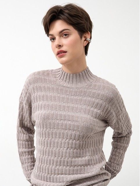 Джемпер свободного силуэта из хлопка и модала LDK 24105 - купить в интернет-магазине Conte