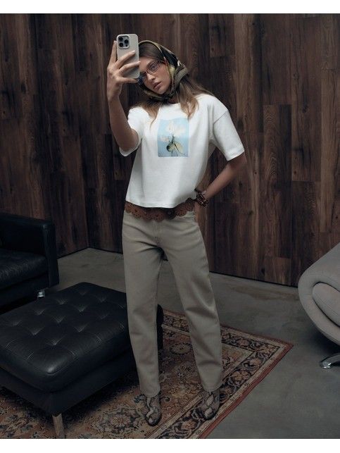 Футболка из хлопка Floriography «Лилия» LD 3469 - купить в интернет-магазине Conte