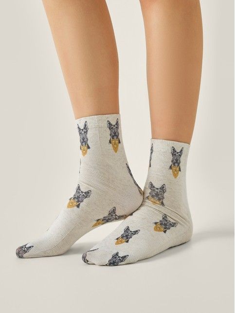 Носки со льном из лимитированной коллекции BEST FRIENDS «Шотландский терьер» - купить в интернет-магазине Conte
