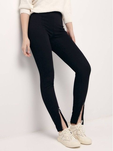 Леггинсы с рельефными швами и молниями по низу LLG 1687