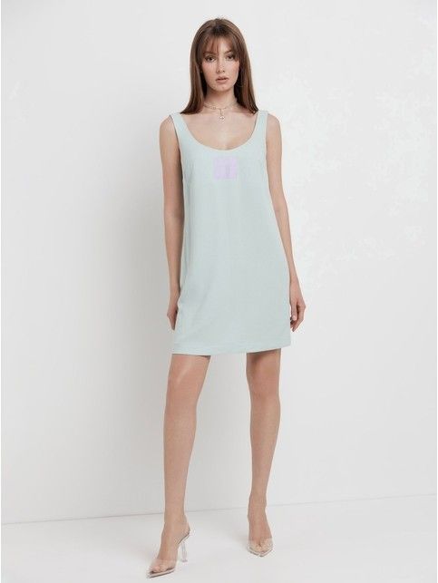 Платье из фактурной вискозы с углубленным вырезом по спине LPL 1968