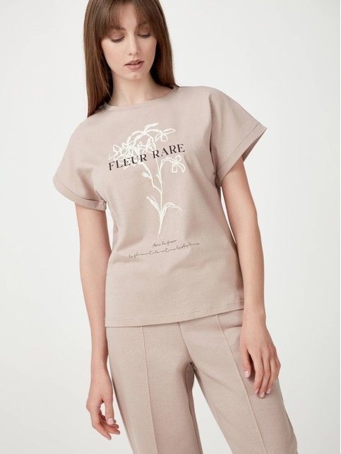 Футболка с манжетами «Fleur rare» LD 1784