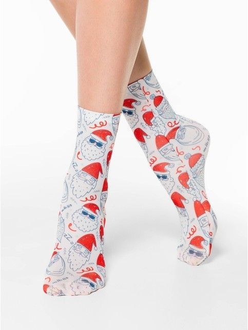 Новогодние носки с рисунком «Ho-ho-ho»