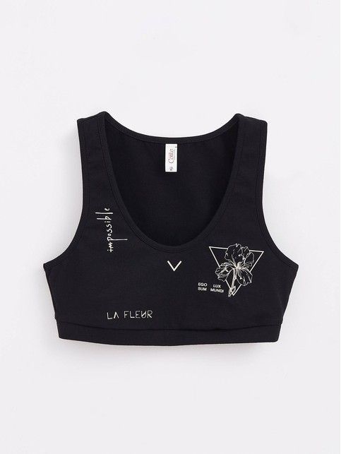 Бюстье женское с тату-рисунками TATTOO STYLE LBE 1481 черного цвета