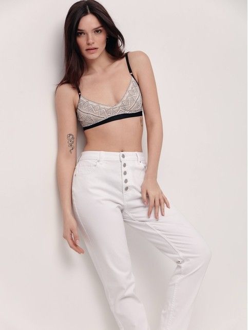 Джинсы mom fit на пуговицах с высокой посадкой CON-445