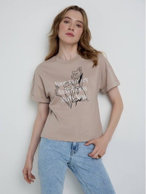 Футболка из хлопка с рисунком «Wellness» LD 2114