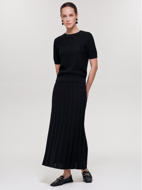 Юбка-midi из пряжи с хлопком и модалом LDK2562 - купить в интернет-магазине Conte