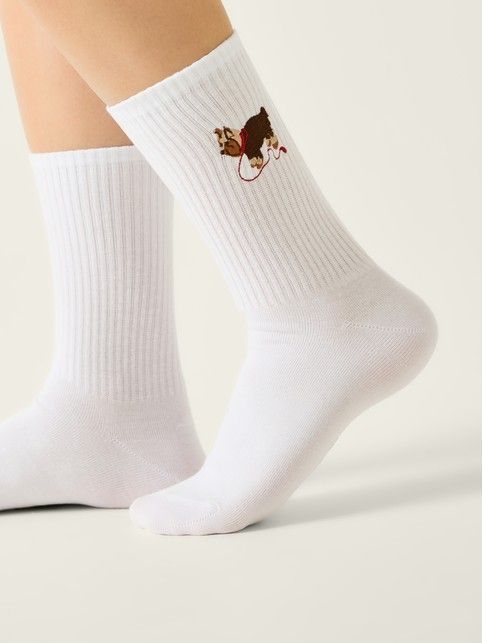 Хлопковые носки с вышивкой «Йорк» из лимитированной коллекции BEST FRIENDS - купить в интернет-магазине Conte