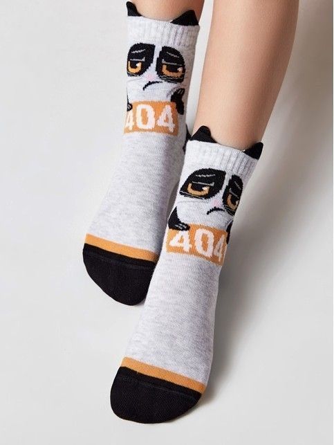 Короткие носки с декоративными ушками «Енот»