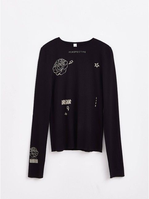 Джемпер с тату-рисунками «Flower» LD 1373