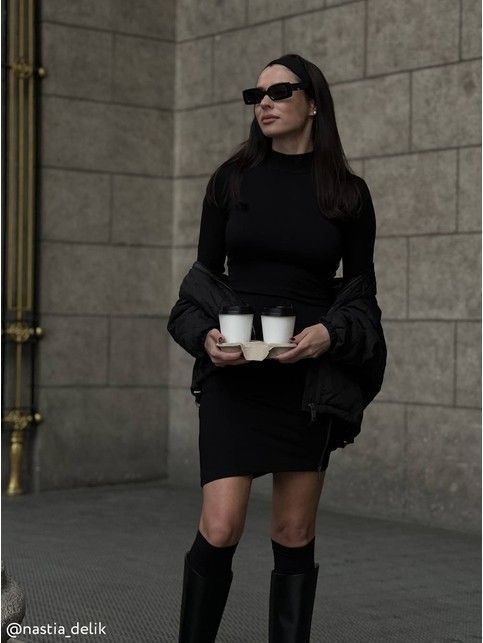 Платье в рубчик с ассиметричным низом и молнией LPL 1971