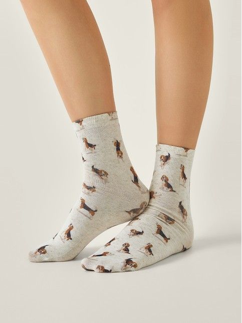 Носки со льном из лимитированной коллекции BEST FRIENDS «Бигль» - купить в интернет-магазине Conte