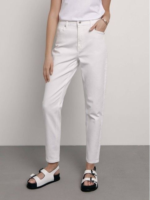 Mom white jeans hot sale