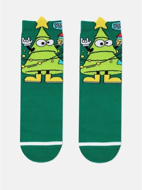 Носки с махровой стопой и пикотом «Christmas tree»