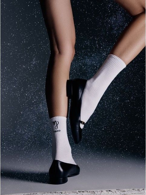 Удлиненные носки в рубчик с вышивкой «Дева» - купить в интернет-магазине Conte