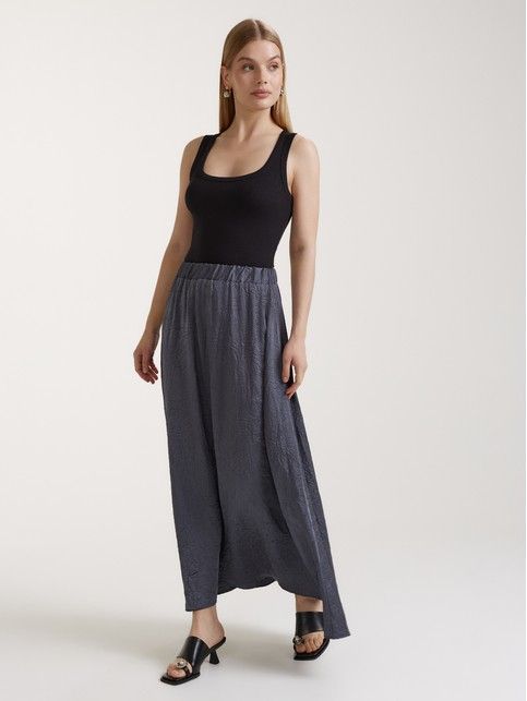 Юбка-полусолнце из фактурной вискозной ткани LU 3304