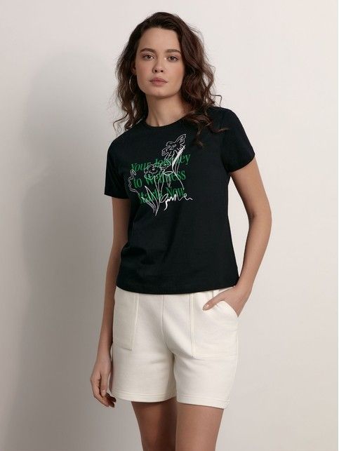 Базовая футболка из хлопка с рисунком «Wellness» LD 2126