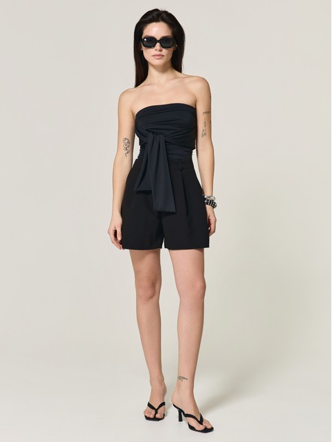 Шорты из костюмной ткани со складками по переду LS 3397 - купить в интернет-магазине Conte