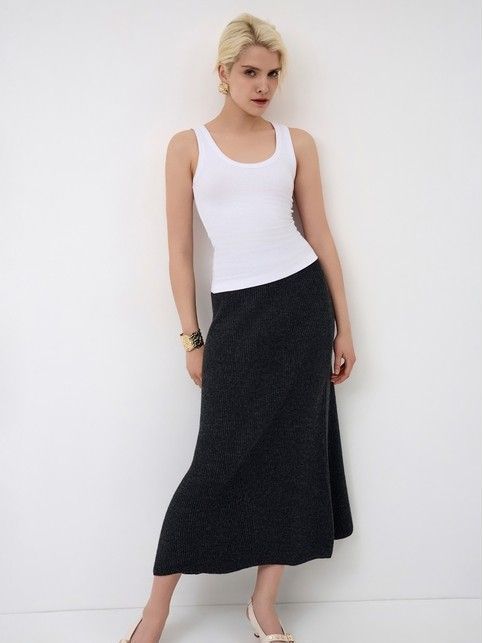 Юбка-midi из пряжи с шерстью LDK 24128 - купить в интернет-магазине Conte