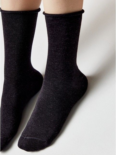 Носки без резинки из премиальной пряжи с вискозой и кашемиром