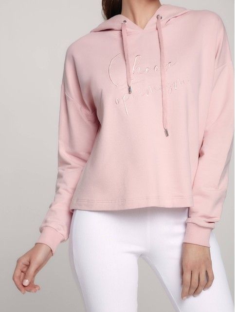 Укороченное oversize-худи с вышивкой LD 1170