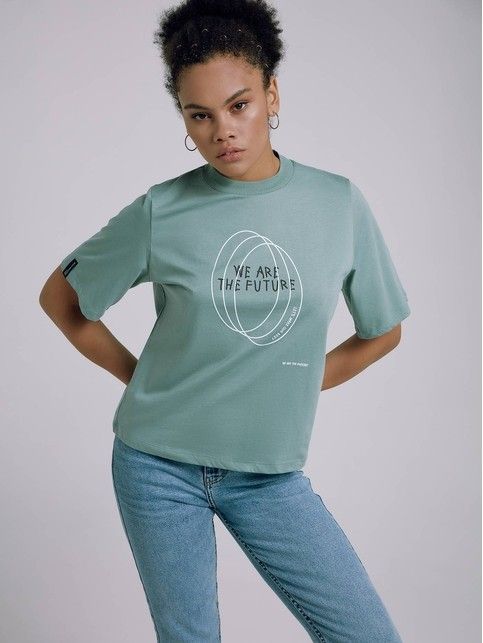 Oversize-футболка из хлопка «The future» LD 1656