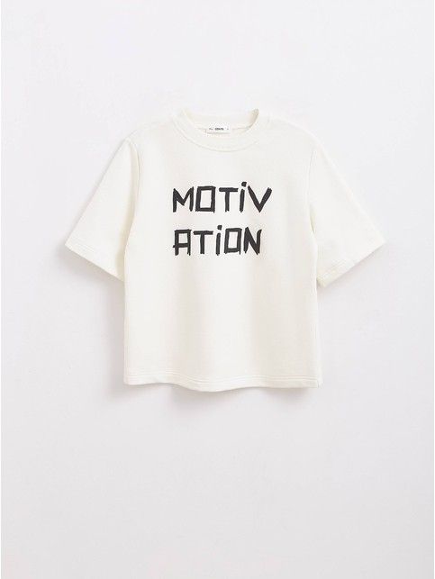 Свободная футболка из футера с рисунком «Motivation» LD 2093