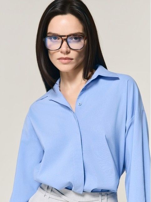 Рубашка свободного кроя из хлопка LRU 3439 - купить в интернет-магазине Conte