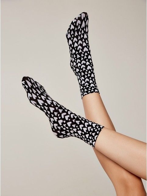 Носки с рисунком «в сердечки»