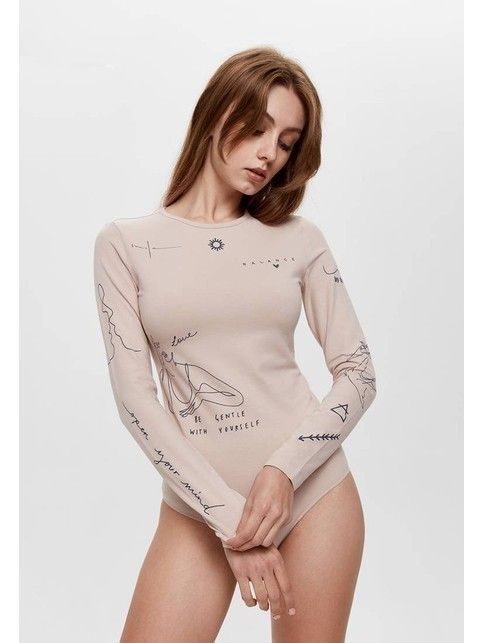 Боди из хлопка с тату-рисунками «Balance» LBD 1430