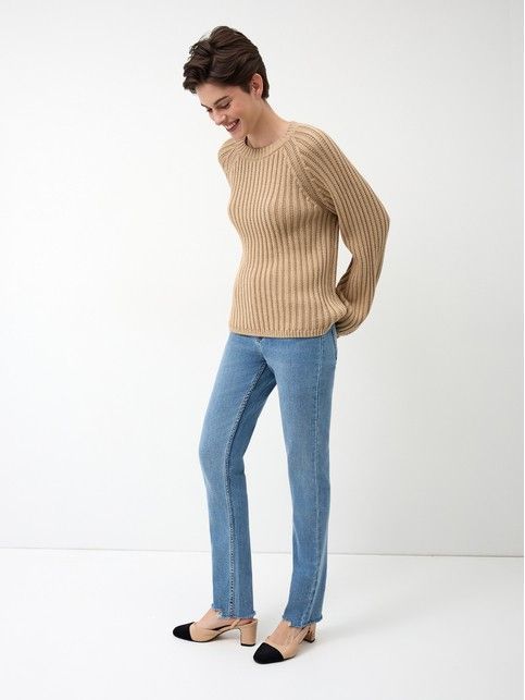 Джемпер объёмного силуэта из хлопковой пряжи LDK 24117 - купить в интернет-магазине Conte