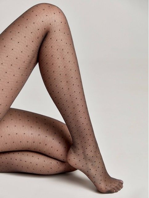 Колготки женские с рисунком «точки» PAULINE цвета графит