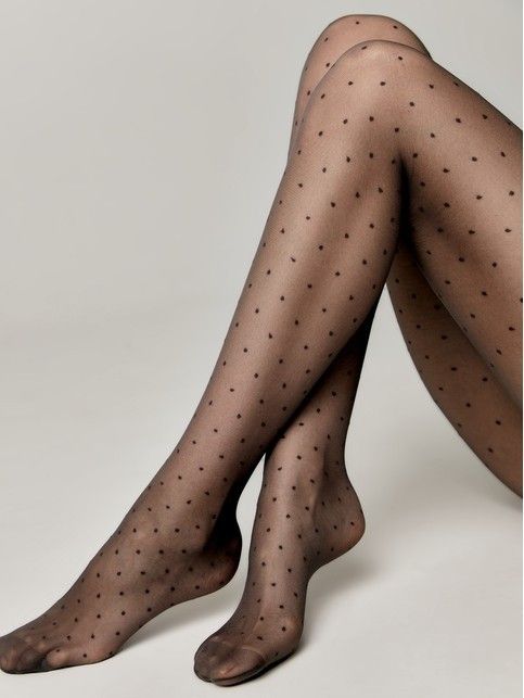 Колготки женские в горошек DOTS Lycra® неро цвета