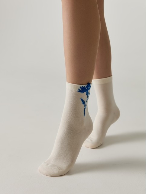 Носки из хлопка с пикотом «Василёк» - купить в интернет-магазине Conte