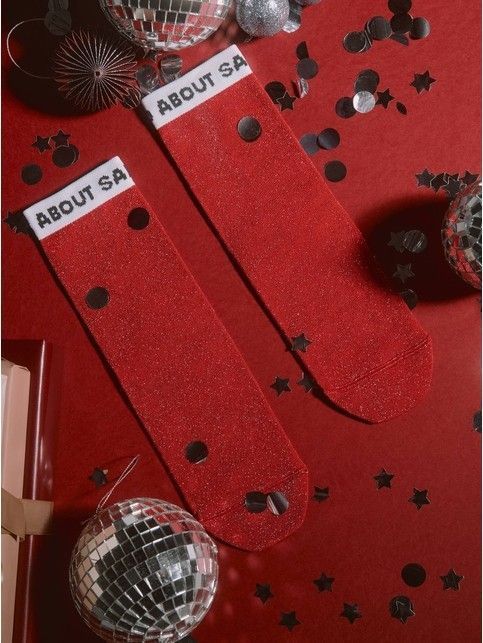 Носки из вискозы с люрексом «Wild about Santa»