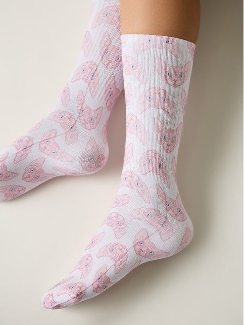 Удлиненные носки из лимитированной коллекции с рисунком «Сфинксы» - купить в интернет-магазине Conte