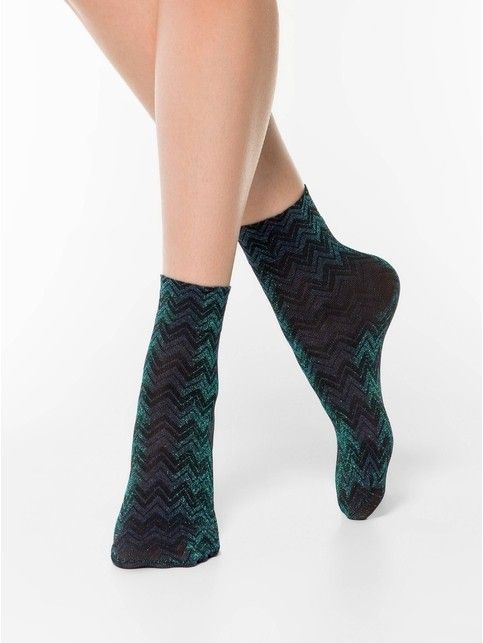 Сияющие носки с рисунком «зигзаг» и эффектом хамелеона