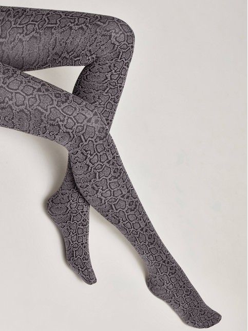 Колготки женские со змеиным рисунком PYTHON Lycra® фумо цвета