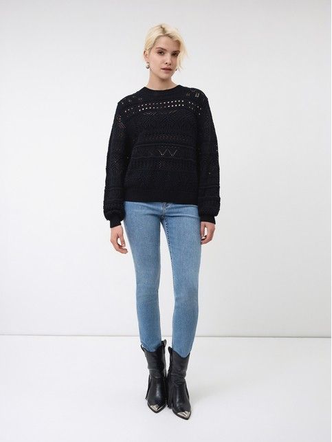 Укороченный джемпер объёмного силуэта с хлопком LDK 24111 - купить в интернет-магазине Conte