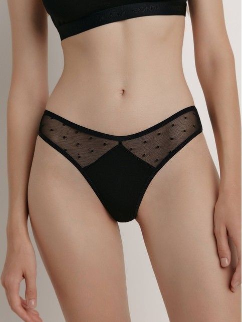 Трусы «бразилиана» с плавной V-образной талией MESH&DOTS COTTON LBR 1871