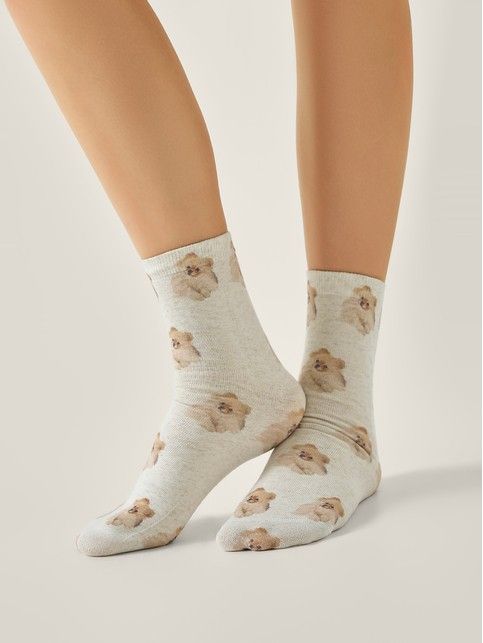 Носки со льном из лимитированной коллекции CONTE PETS «Шпиц» - купить в интернет-магазине Conte