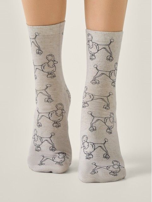 Носки со льном из лимитированной коллекции BEST FRIENDS «Пудель» - купить в интернет-магазине Conte